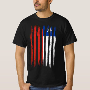 T-shirt Drapeau chilien avec peinture à brosse texturé iso