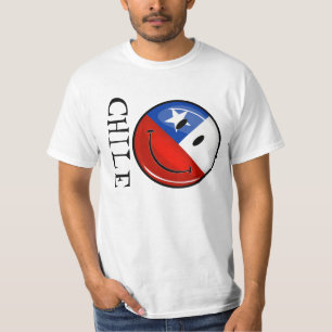 T-shirt Drapeau chilien de sourire de rond brillant