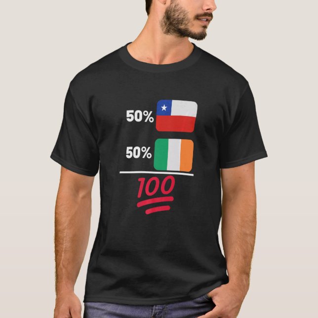 T-shirt Drapeau chilien plus irlandais (Devant)