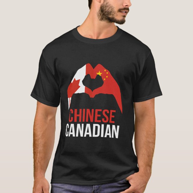 T-shirt Drapeau chinois canadien (Devant)