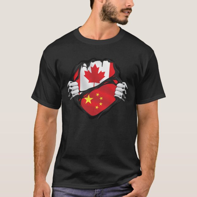T-shirt Drapeau chinois des racines arrachées (Devant)