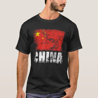 T-shirt Drapeau chinois Drapeau chinois Tee rouge