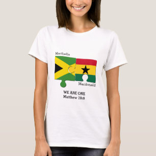 T-shirt Drapeau chrétien Personnalisé JAMAICA GHANA