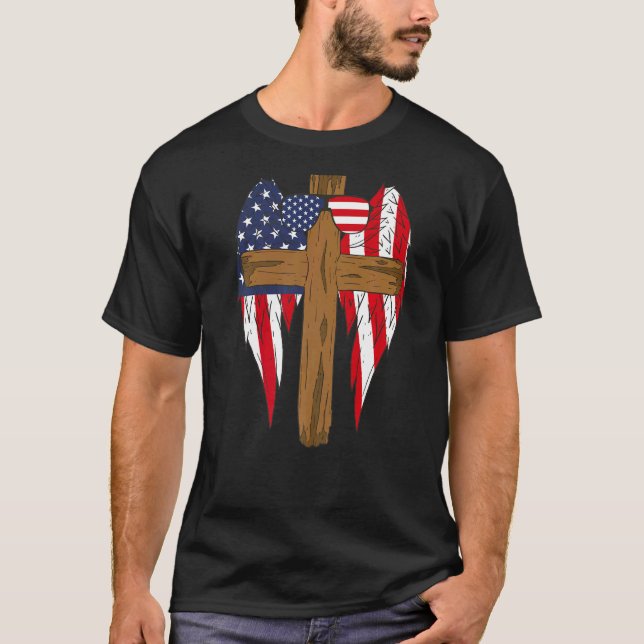 T-shirt Drapeau Christian American (Devant)