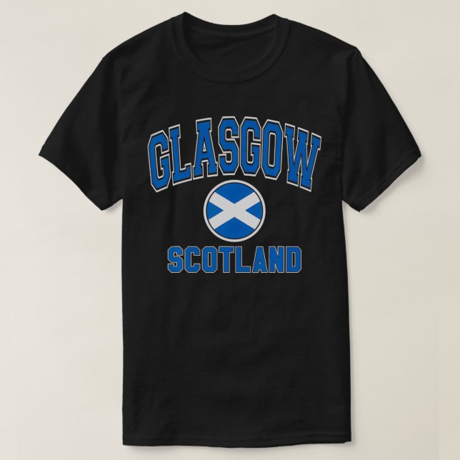 T-shirt Drapeau circulaire Glasgow Scotland Varsity Style (Design devant)