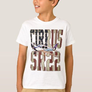 T-shirt Drapeau Cirrus SR22 Aéronefs Vintage États-Unis