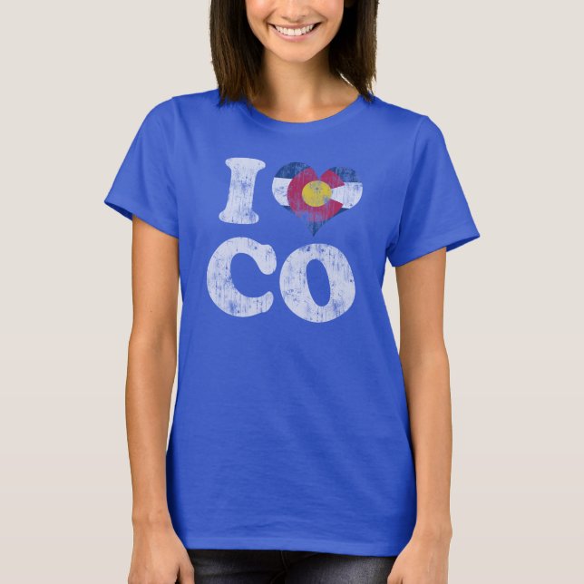 T-shirt Drapeau Co du Colorado du coeur I (Devant)