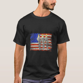 T-shirt Drapeau Cockatiel Vintage États-Unis Drapeau Homme