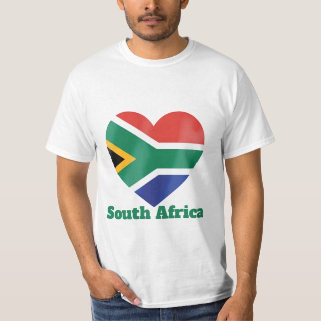 T-shirt Drapeau Coeur Afrique du Sud (Devant)