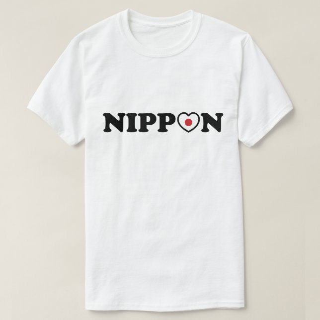 T-shirt Drapeau Coeur d'amour Nippon (Design devant)