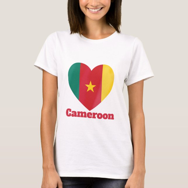 T-shirt Drapeau cœur du Cameroun (Devant)