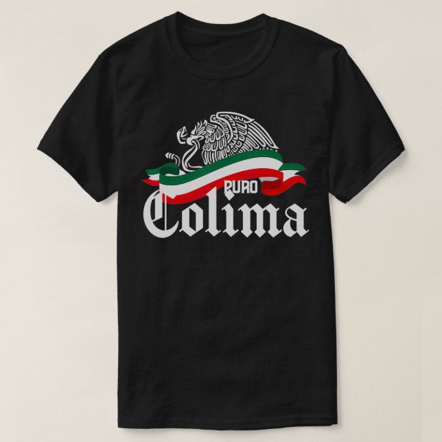 T-shirt Drapeau Colima Mexique Puro Colima Eagle (Design devant)