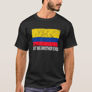 T-shirt Drapeau Colombie Rétro Meilleur Grand Frère Jamais