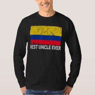 T-shirt Drapeau Colombie Rétro Meilleur Oncle Jamais Fête