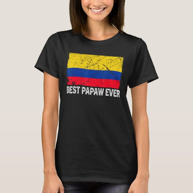 T-shirt Drapeau Colombie Rétro Meilleure Fête des pères de (Devant)