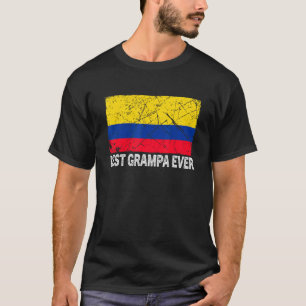 T-shirt Drapeau Colombie Rétro Meilleure Fête des pères ja