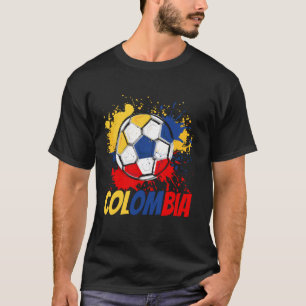 T-shirt Drapeau Colombie Soccer Colombien Hommes Femmes En