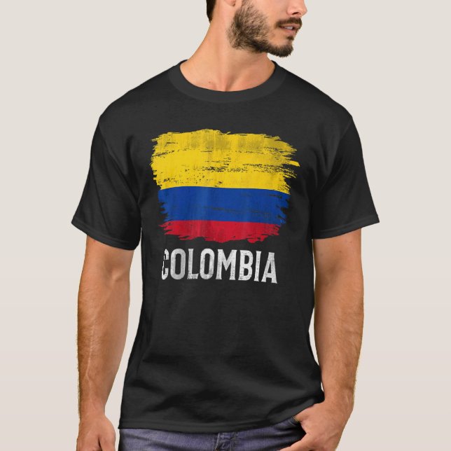 T-shirt Drapeau Colombie vintage pour la Colombie (Devant)