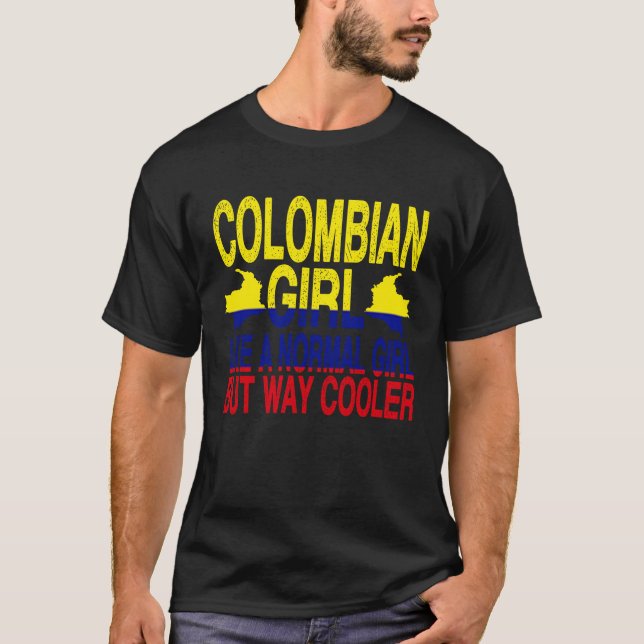 T-shirt Drapeau colombien de la fille colombienne (Devant)