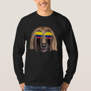 T-shirt Drapeau colombien Lévrier afghan Colombie poche