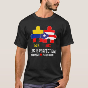 T-shirt Drapeau Colombien Moitié Porto Ricain Moitié Carte