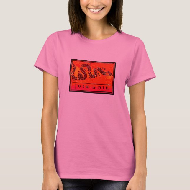 T-shirt Drapeau colonial - Rejoignez ou mourrez (Devant)