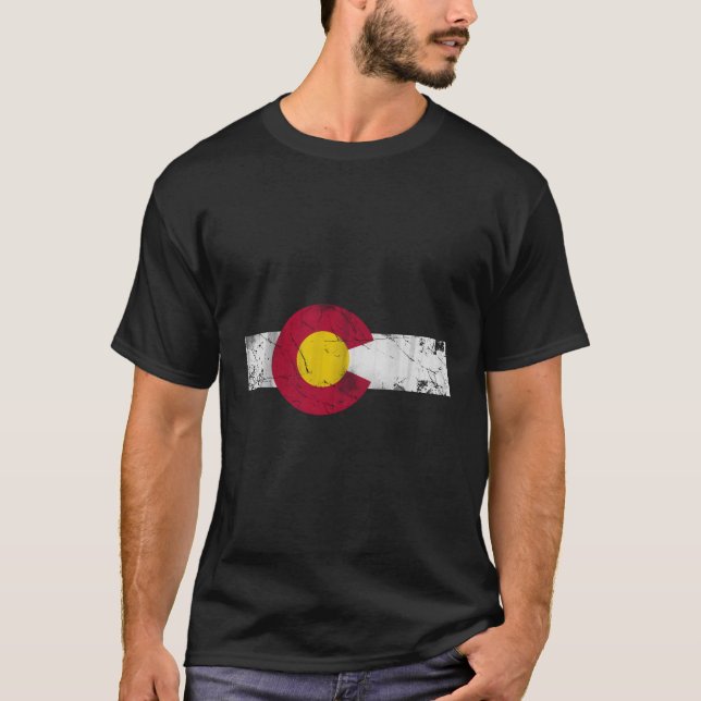 T-shirt Drapeau coloré du Colorado (Devant)