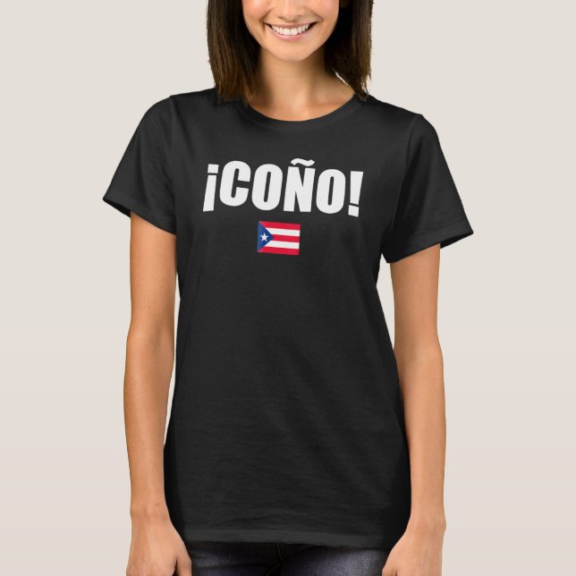 T-shirt Drapeau Cono Porto Rico Slang espagnol (Devant)