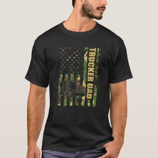 T-shirt Drapeau Cool américain Camoufler Camoufler Trucker