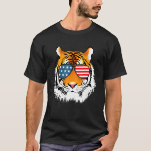 T-shirt Drapeau cool Bengale Tiger avec lunettes de soleil