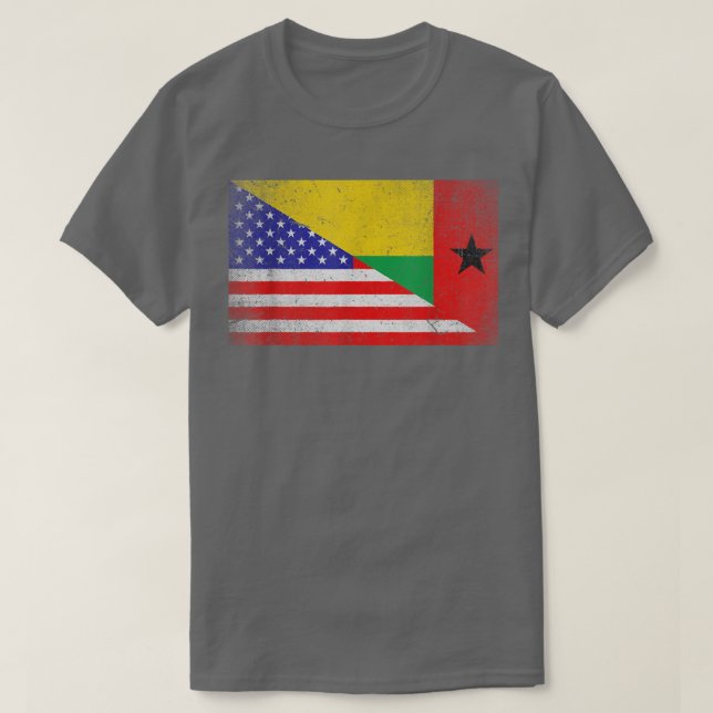 T-shirt Drapeau cool Guinée Bissau États-Unis Drapeau amér (Design devant)