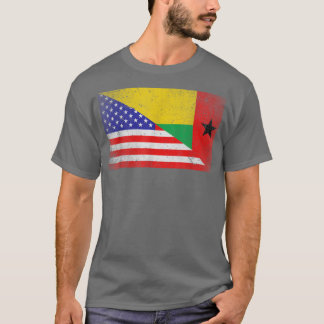 T-shirt Drapeau cool Guinée Bissau États-Unis Drapeau amér