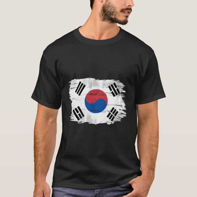 T-shirt Drapeau Corée du Sud pour Coréen (Devant)