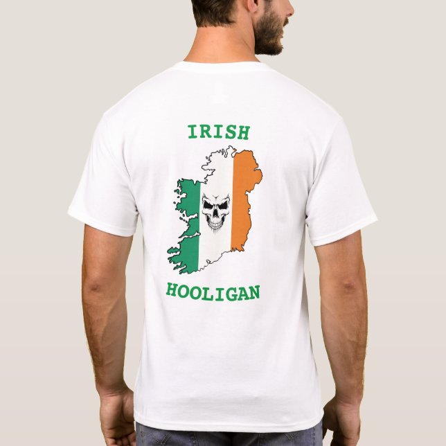 T-shirt Drapeau crâne de Hooligan irlandais (Dos)
