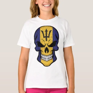 T-shirt Drapeau crâne souriant de Barbade