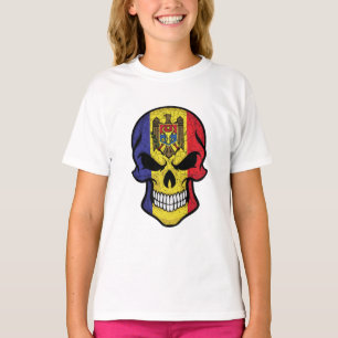 T-shirt Drapeau crâne souriant de Moldavie