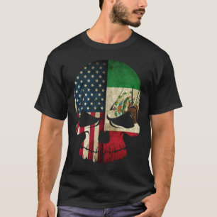 T-shirt Drapeau crânien américain mexicain