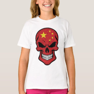T-shirt Drapeau crânien souriant de Chine