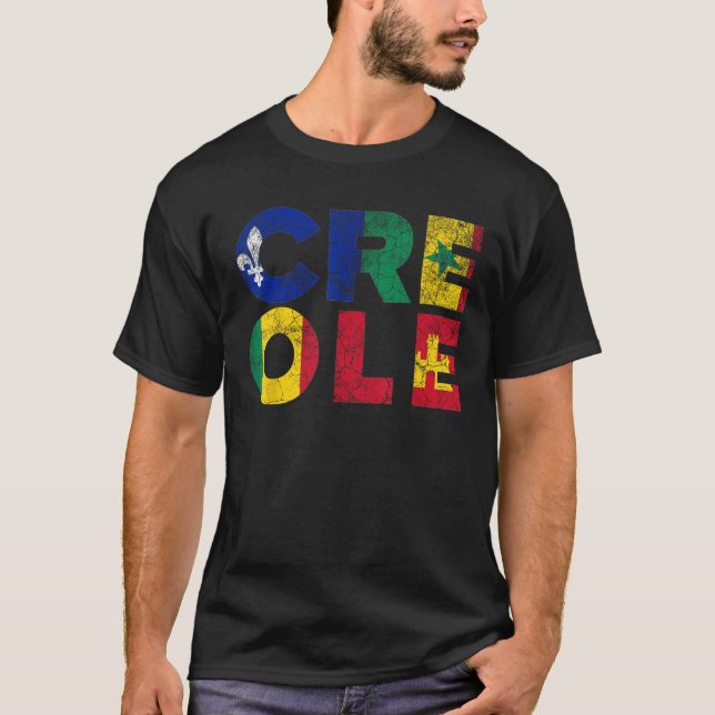 T-shirt Drapeau créole vintage Tee (Devant)
