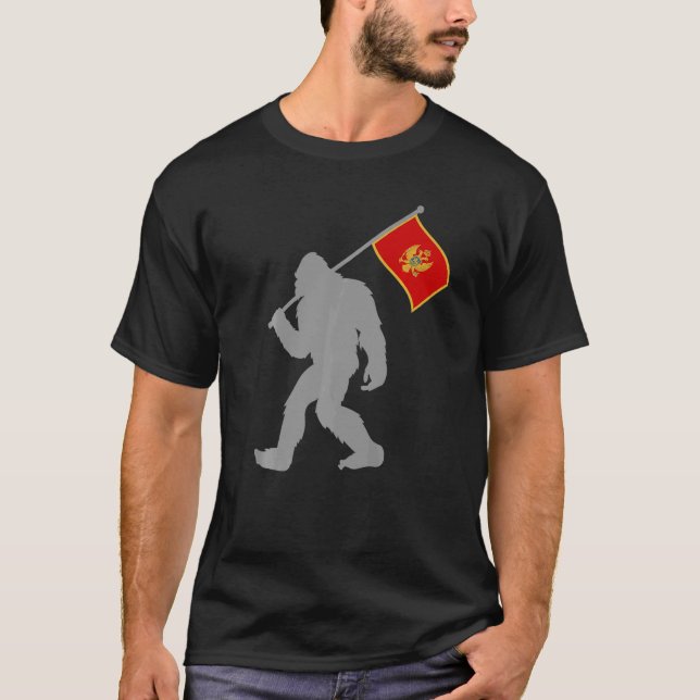 T-shirt Drapeau Crna Gora Ou Montenegrien Sur Drapeau Mont (Devant)