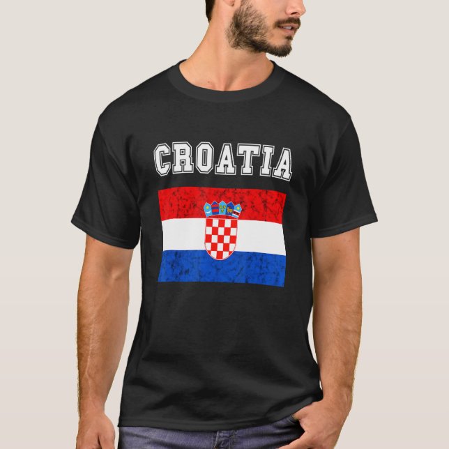 T-shirt Drapeau croate Pride Croatie racine croate (Devant)