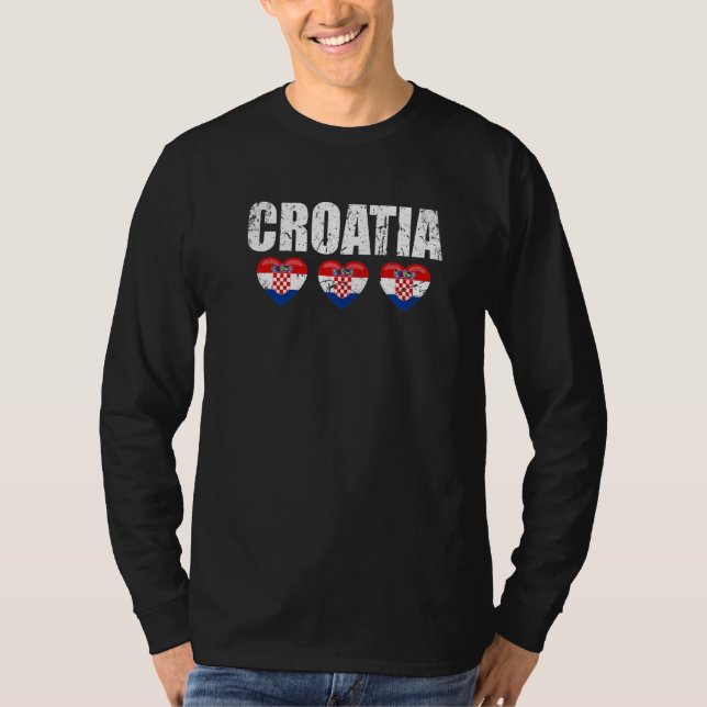 T-shirt Drapeau croate Vintage Hrvatska (Devant)