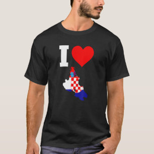 T-shirt Drapeau Croatie pour Krk I Love Krk