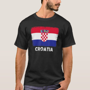 T-shirt Drapeau Croatie Vintage