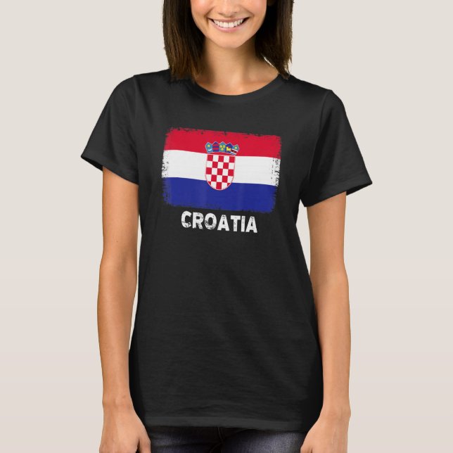 T-shirt Drapeau Croatie Vintage (Devant)