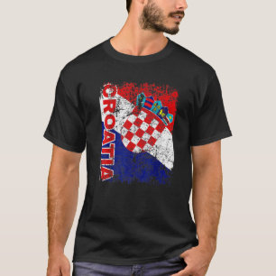 T-shirt DRAPEAU CROATIEN Drapeau Croatie Vintage DRAPEAU C