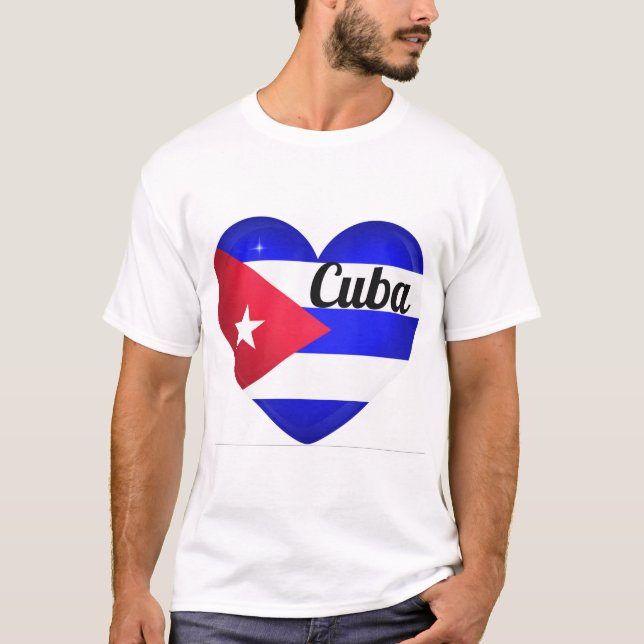 T-shirt Drapeau Cuba Cœur (Devant)