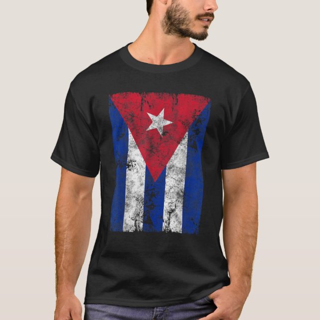 T-shirt Drapeau Cuba Distressed Drapeau Cuba Drapeau Cadea (Devant)