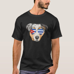 T-shirt Drapeau cubain Berger australien Chien Cuba Poche
