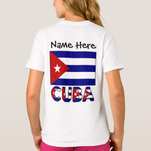 T-shirt Drapeau cubain bleu foncé personnalisé Cuba 